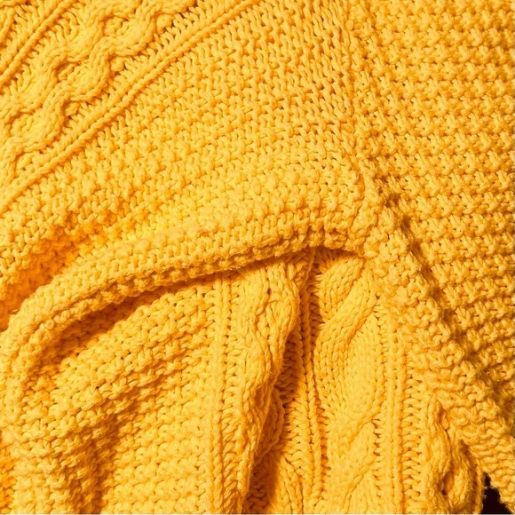 Ralph Lauren | LRL | Lauren Jeans Co.| Yellow Cable Knit Turtleneck Sweater - Picture 7 of 8